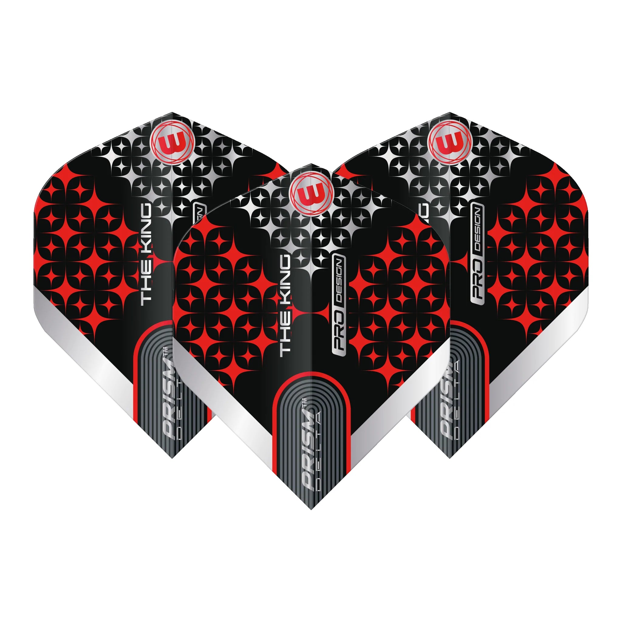 Winmau Mervyn King - Prism Delta Dart Flights Standard / Red / Black Flights