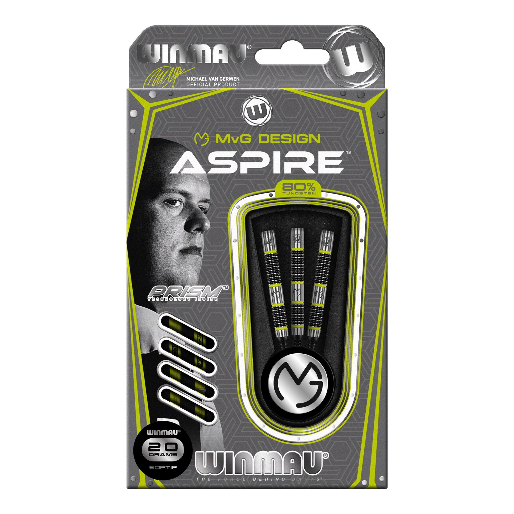 Winmau MVG Aspire - 80% Tungsten Soft Tip Darts 20 Grams Darts