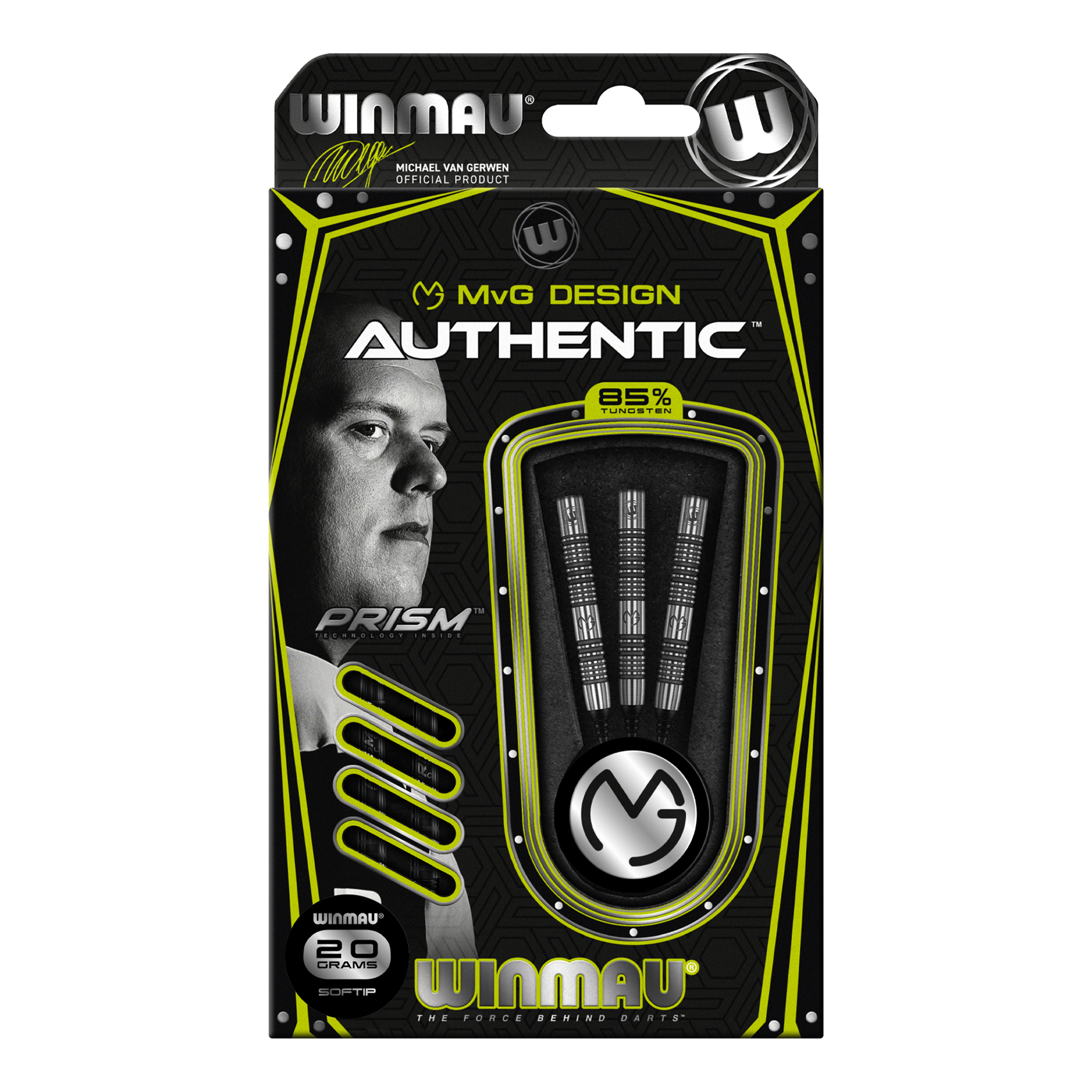 Winmau MVG Authentic - 85% Tungsten Soft Tip Darts 20 Grams Darts
