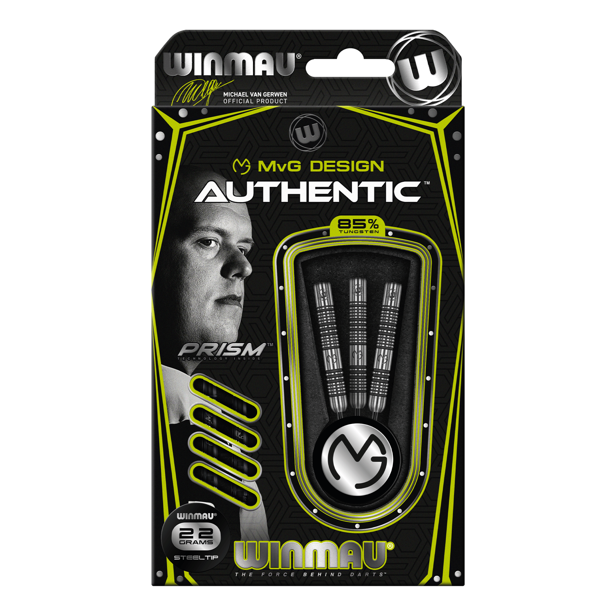 Winmau MVG Authentic Steel Tip Darts - 85% Tungsten - 22 Grams Darts