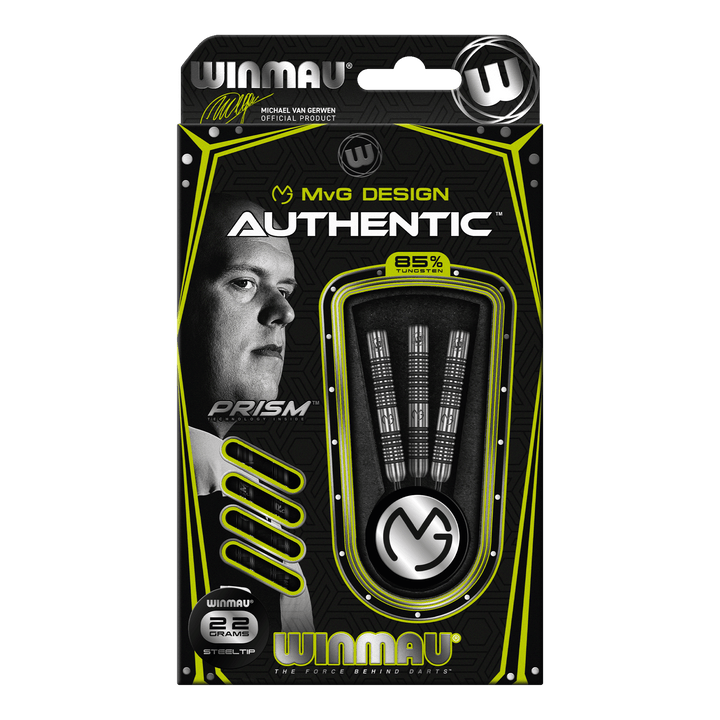 Winmau MVG Authentic Steel Tip Darts - 85% Tungsten - 22 Grams Darts
