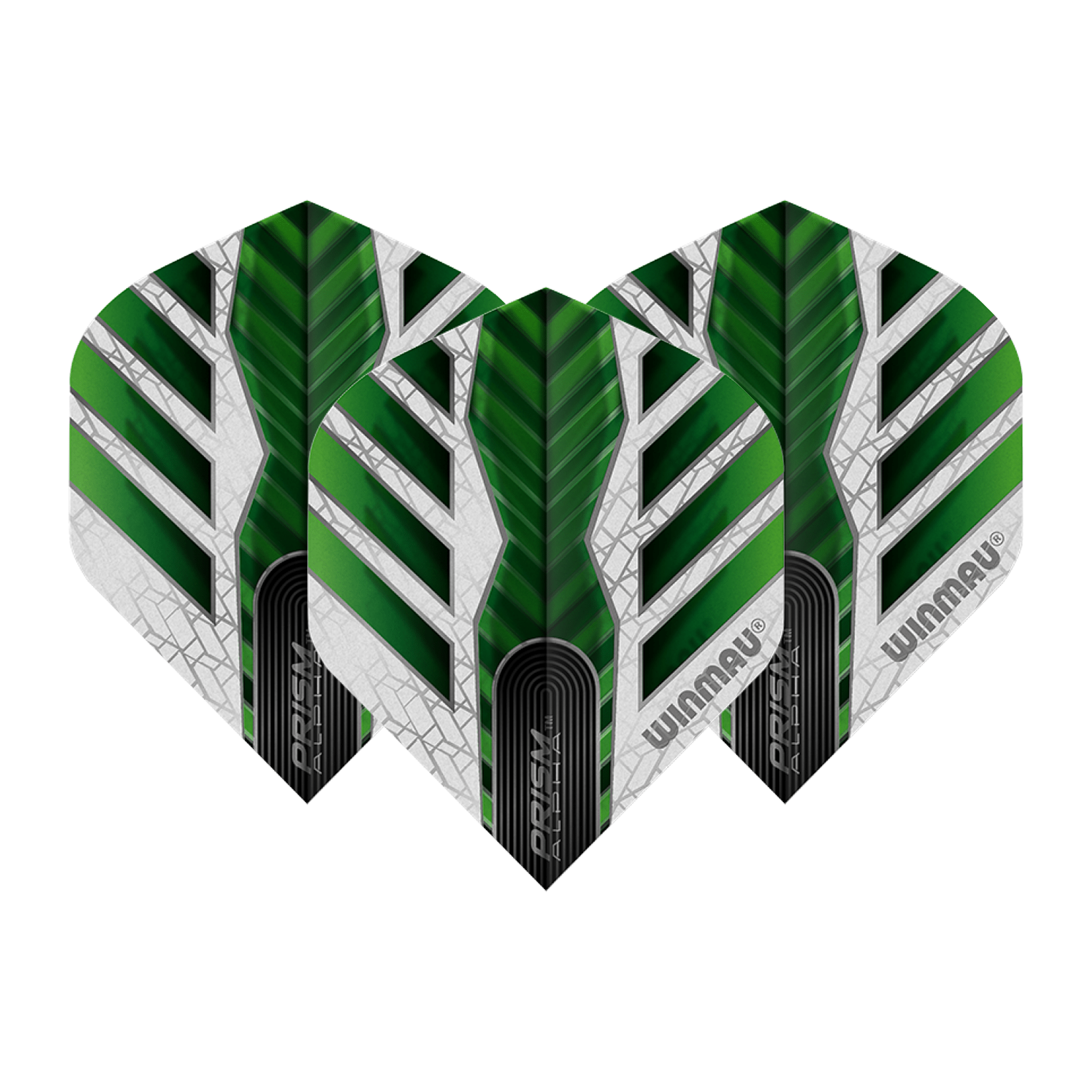 Winmau Prism Alpha White Standard Dart Flights White/Green Flights