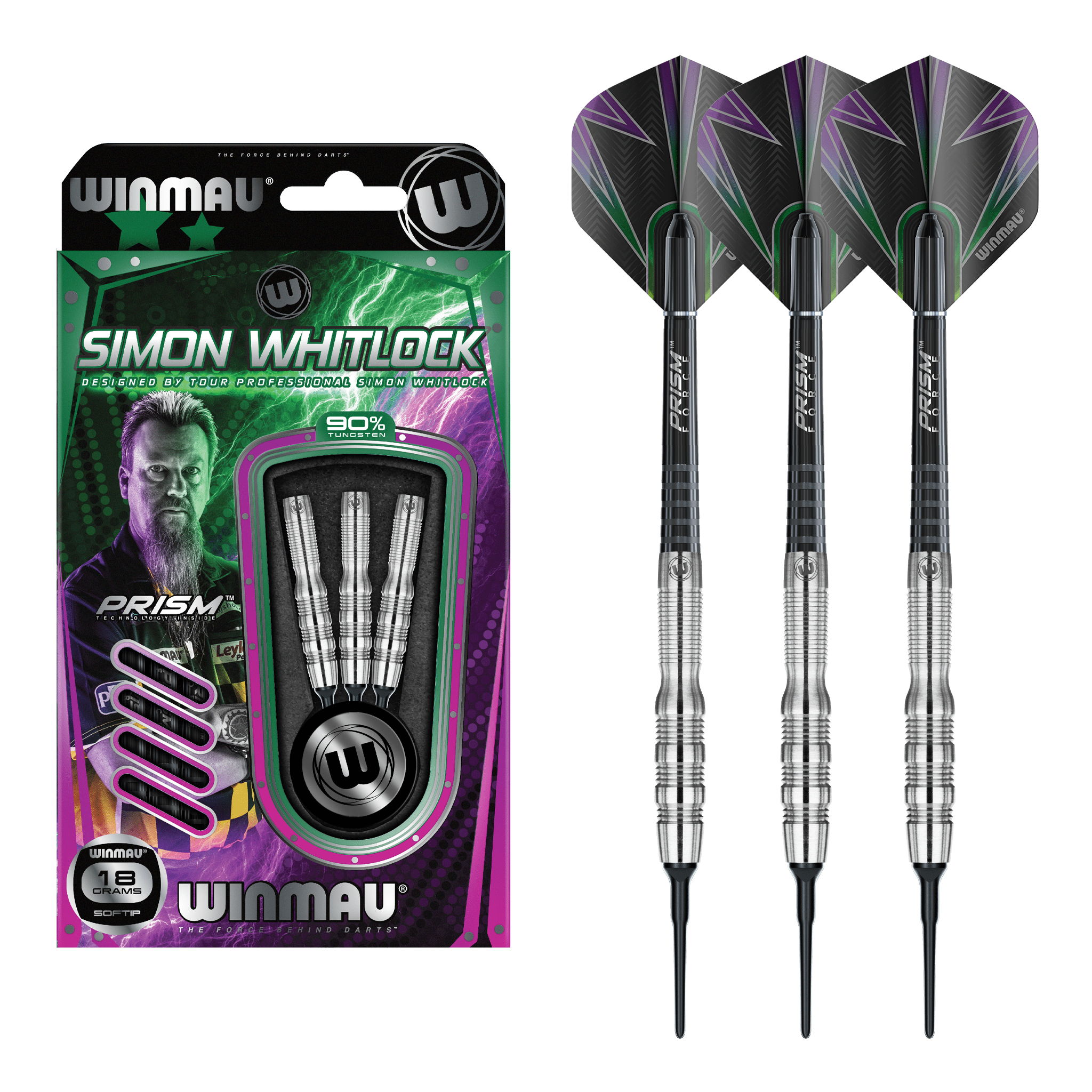 Winmau Simon Whitlock - 90% Tungsten Soft Tip Darts 18 Grams Darts