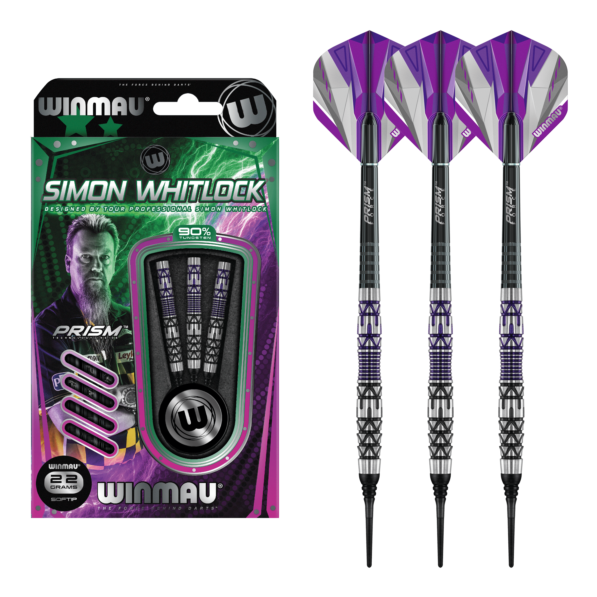 Winmau Simon Whitlock Special Edition - 90% Tungsten Soft Tip Darts 22 Grams Darts