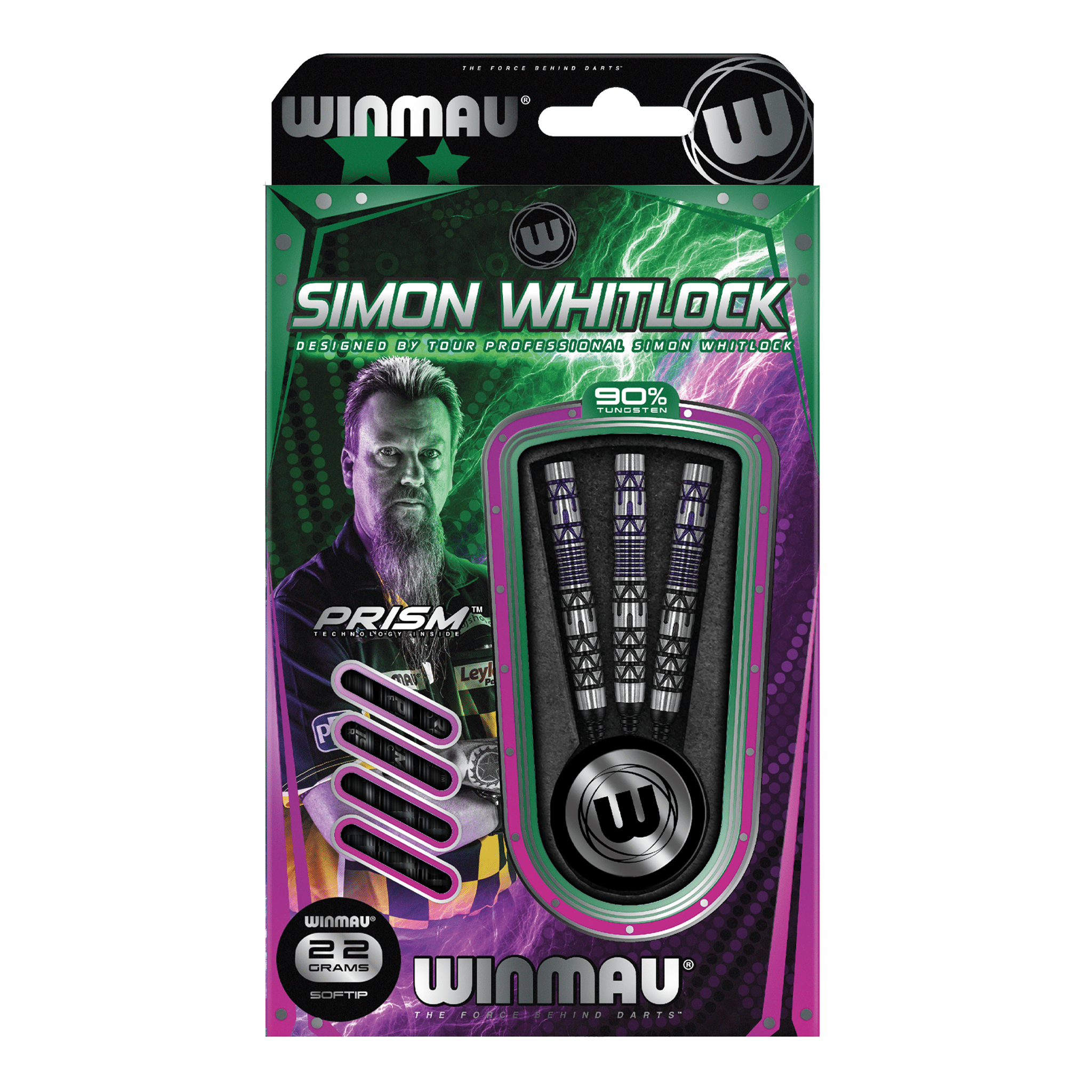 Winmau Simon Whitlock Special Edition - 90% Tungsten Soft Tip Darts 22 Grams Darts