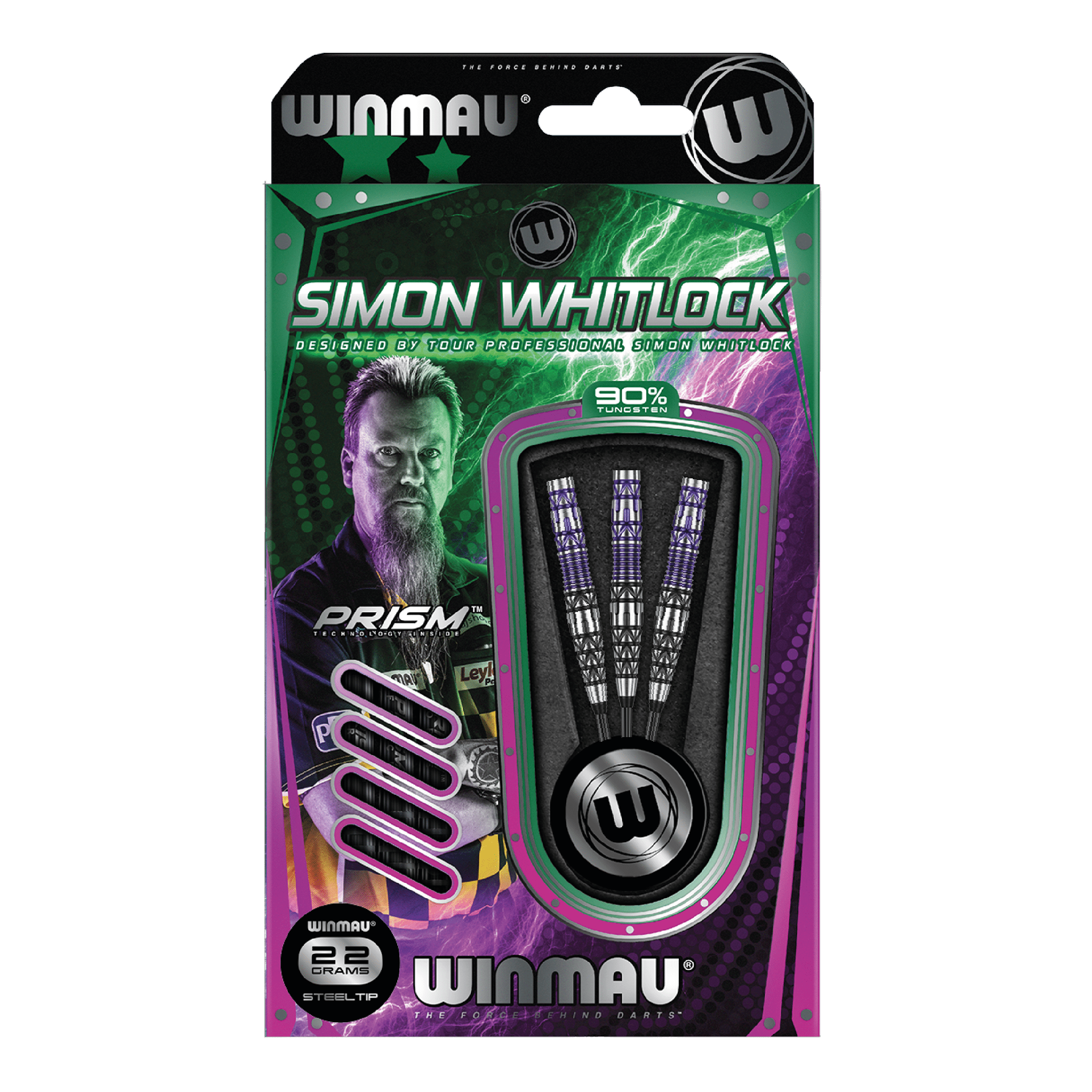 Winmau Simon Whitlock Special Edition Steel Tip Darts - 90% Tungsten - 22 Grams Darts