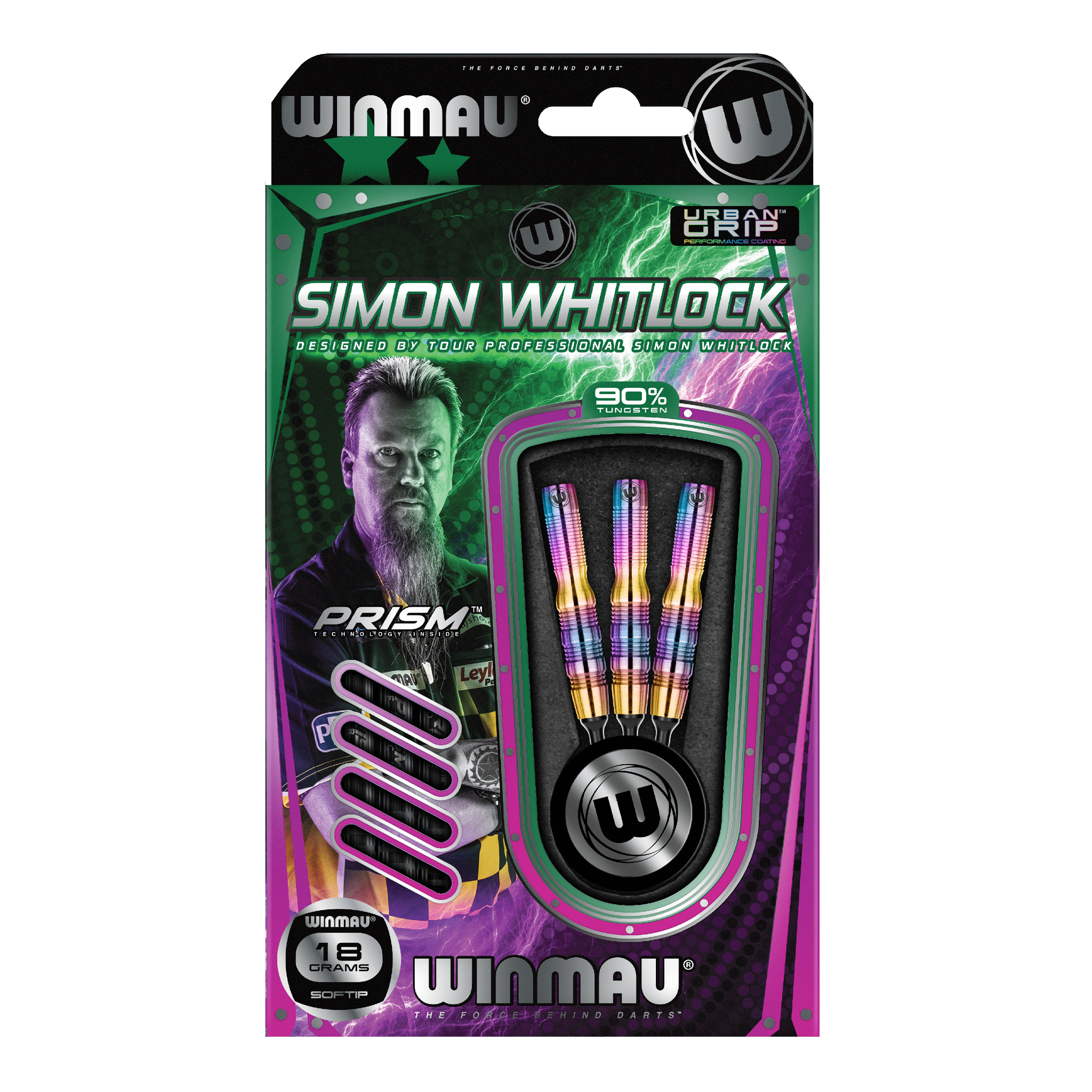 Winmau Simon Whitlock Urban Grip - 90% Tungsten Soft Tip Darts Darts