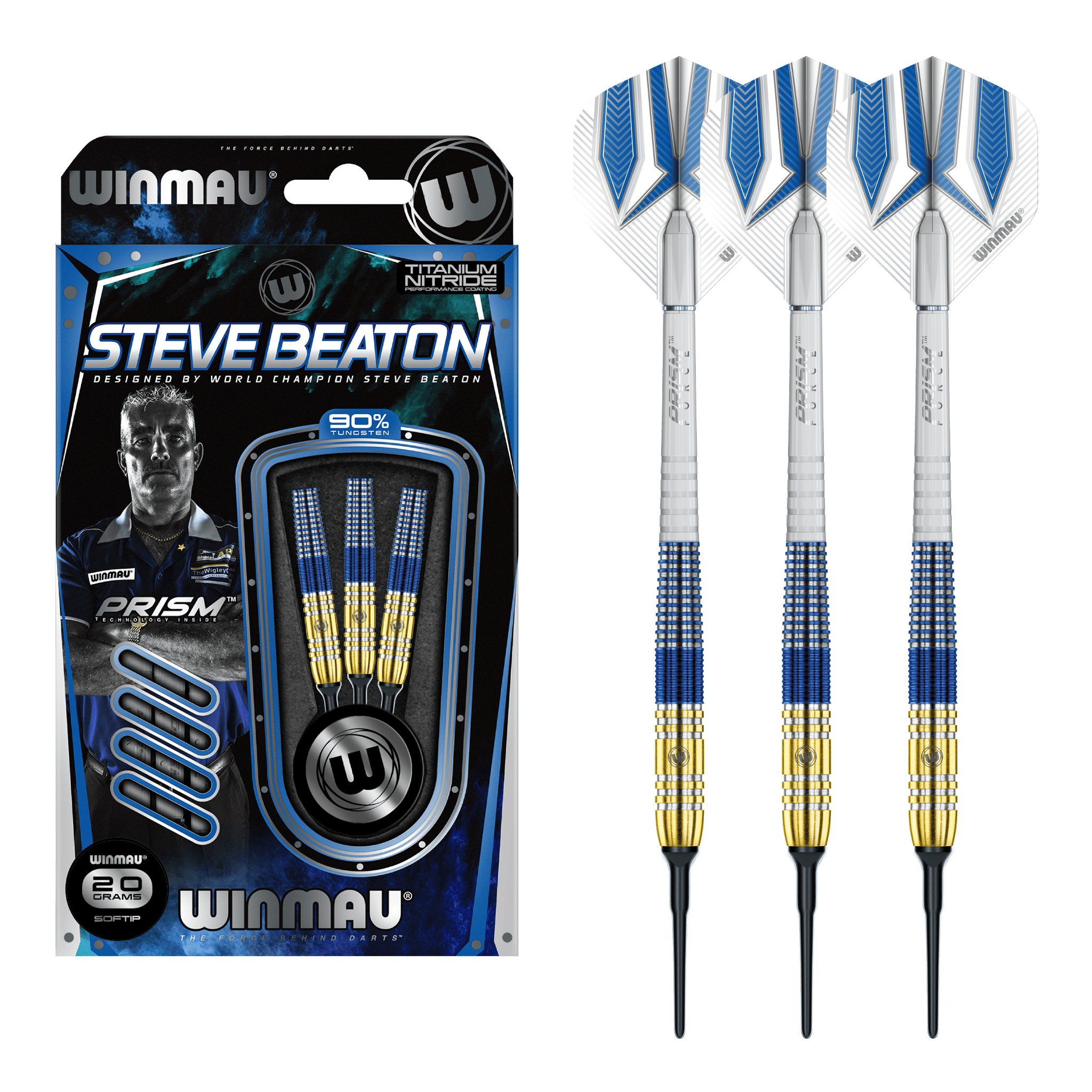 Winmau Steve Beaton - 90% Tungsten Soft Tip Darts 22 Grams Darts