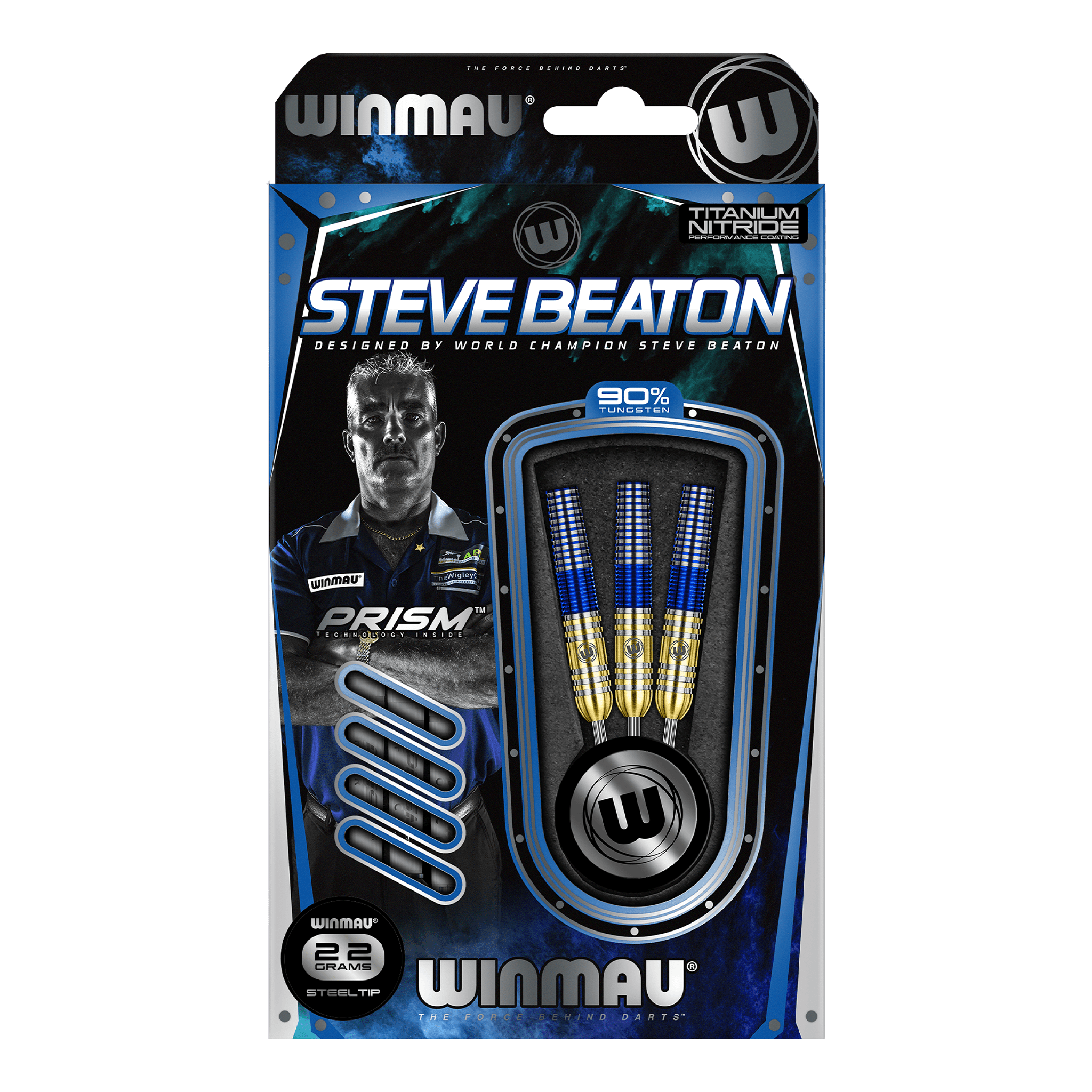 Winmau Steve Beaton Steel Tip Darts - 90% Tungsten - 22 Grams Darts
