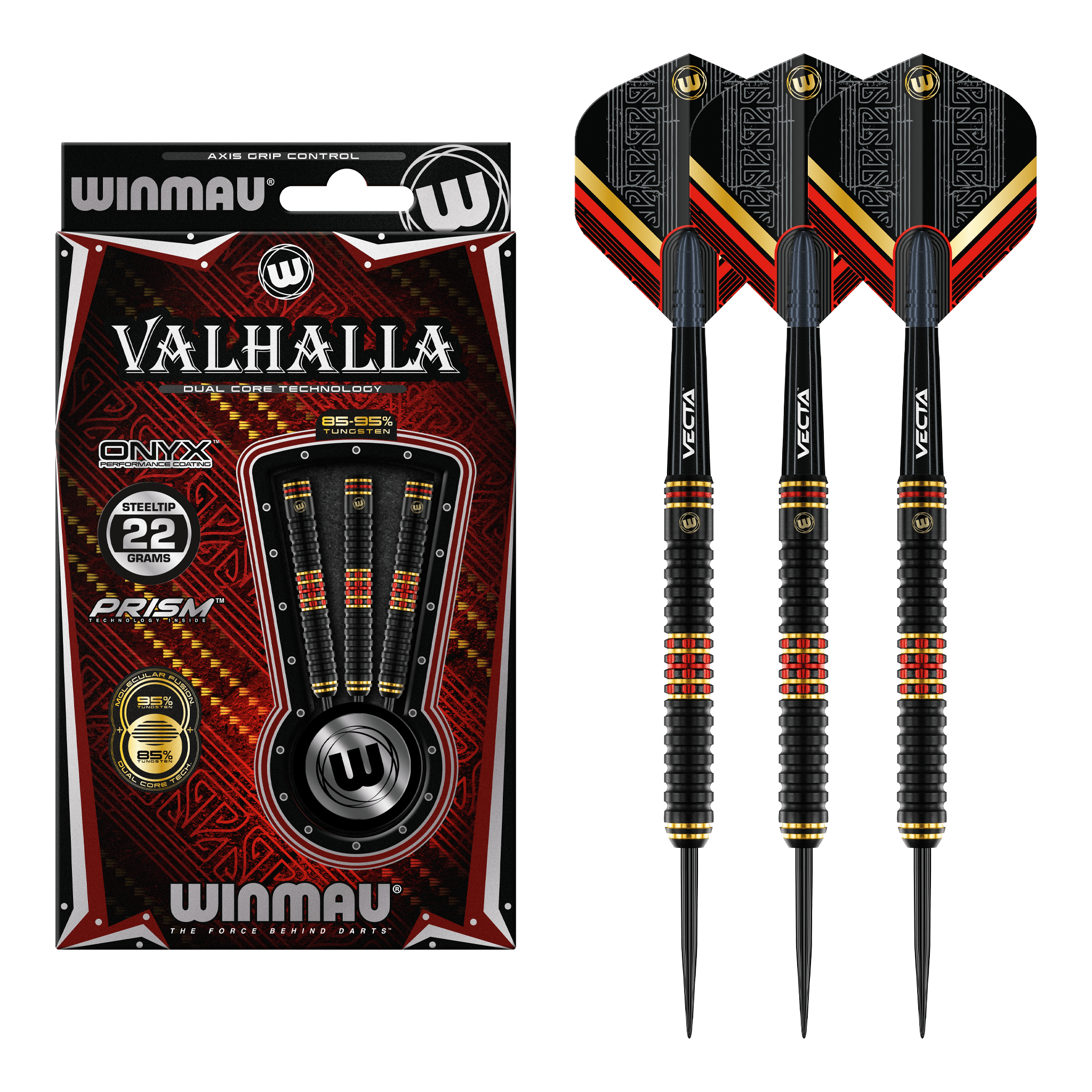 Winmau Valhalla Dual Core - 95% / 85% Tungsten Steel Tip Darts 22 Grams Darts