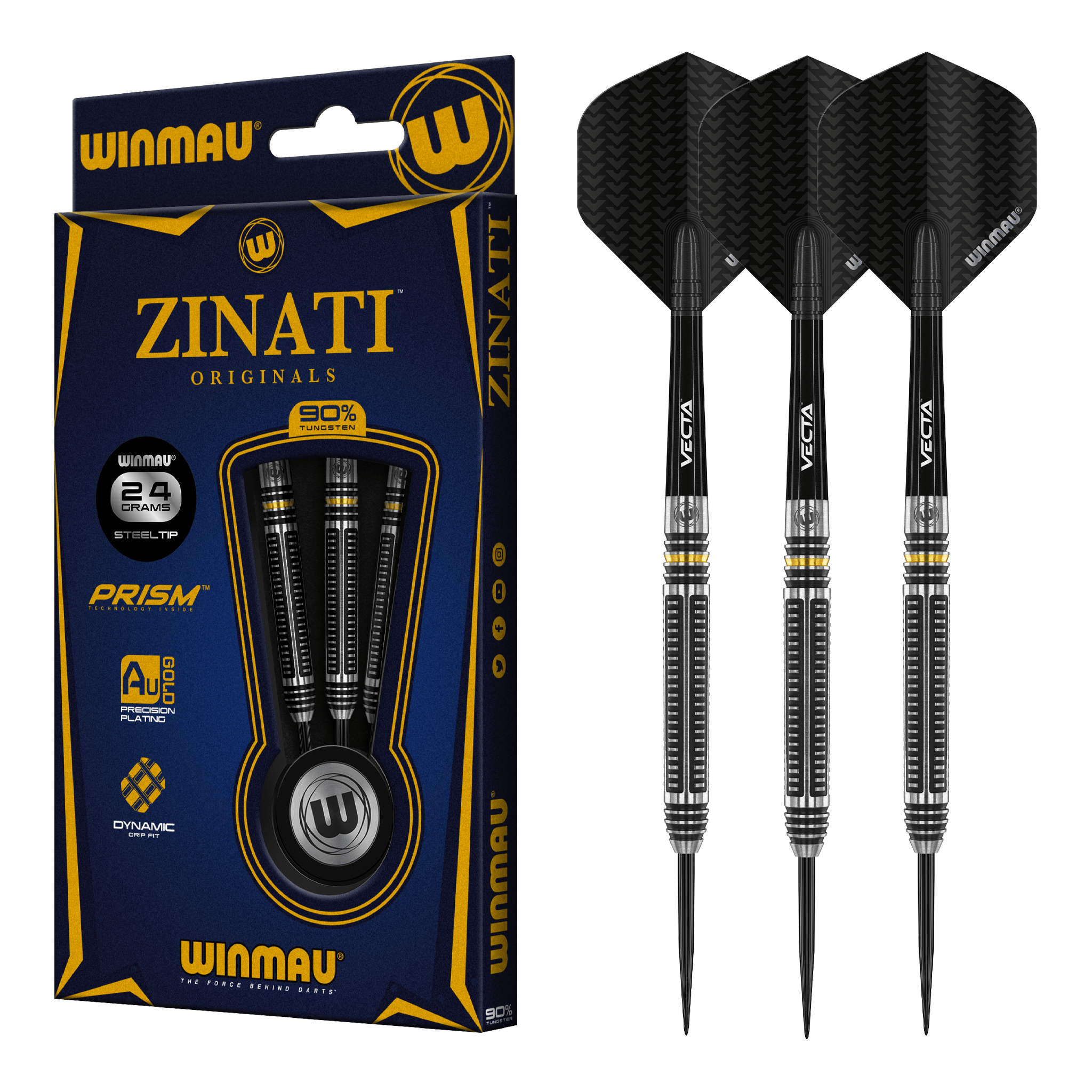 Winmau Zinati Steel Tip Darts - 90% Tungsten - 22 Grams Darts